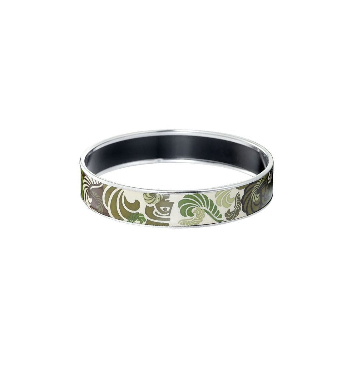 Miss enamel and rhodium-plated bracelet - Dark green & grey