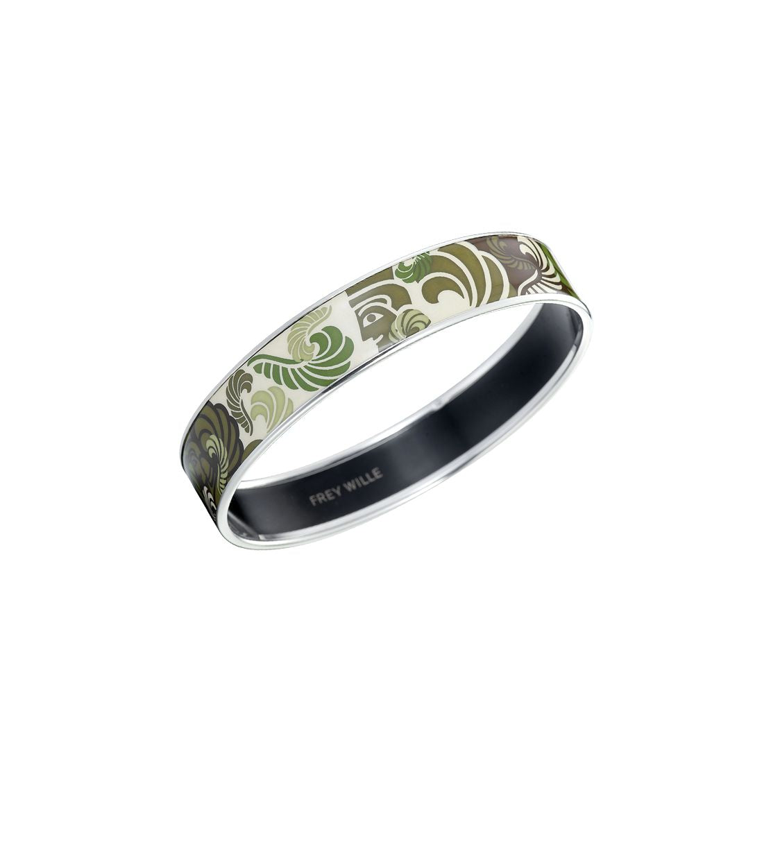 Miss enamel and rhodium-plated bracelet - Dark green & grey