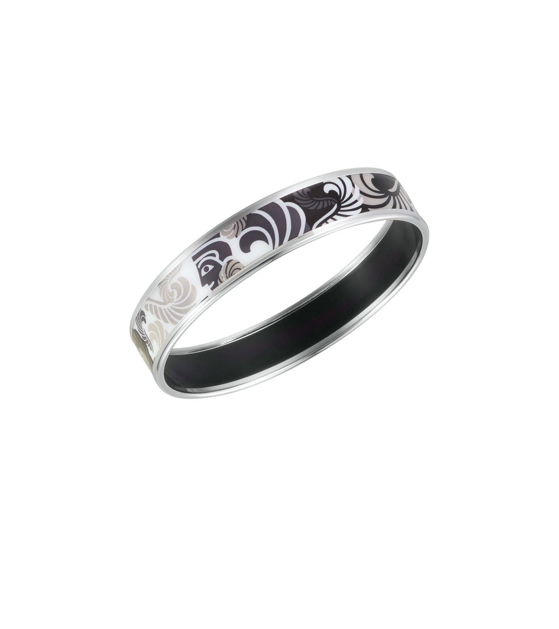 Bracelet Miss en émail et plaqué au rhodium - Gris & noir & argent