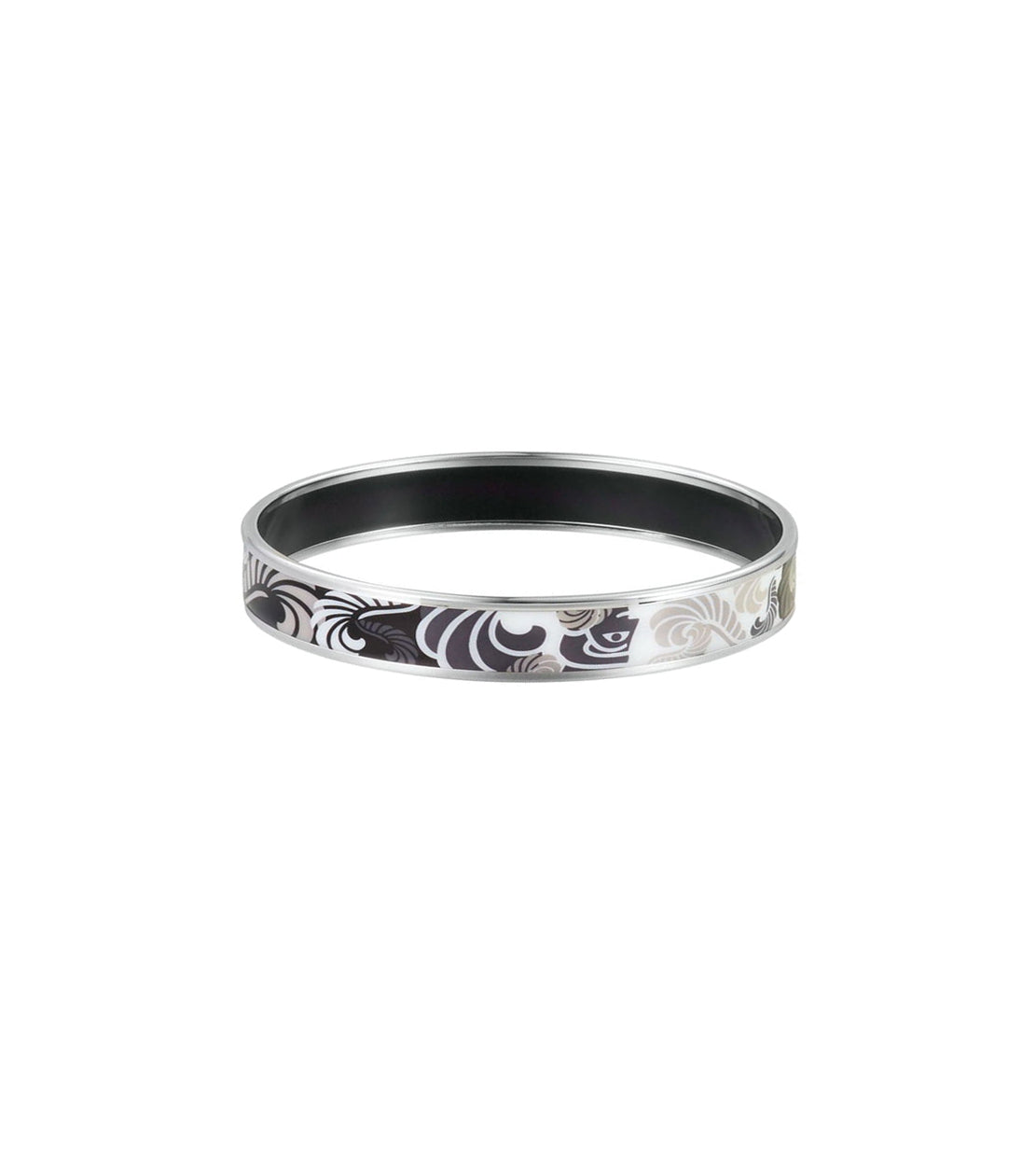 Bracelet Miss en émail et plaqué au rhodium - Gris & noir & argent