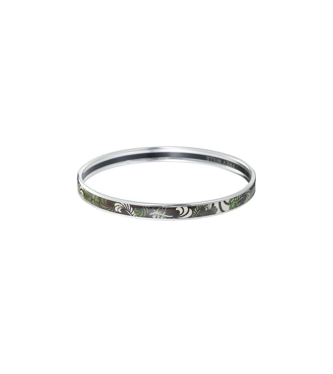 Bracelet Ultra en émail et plaqué au rhodium - Vert foncé & gris