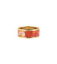Bague Miss en émail et décoré à l'or - Rouge & orange