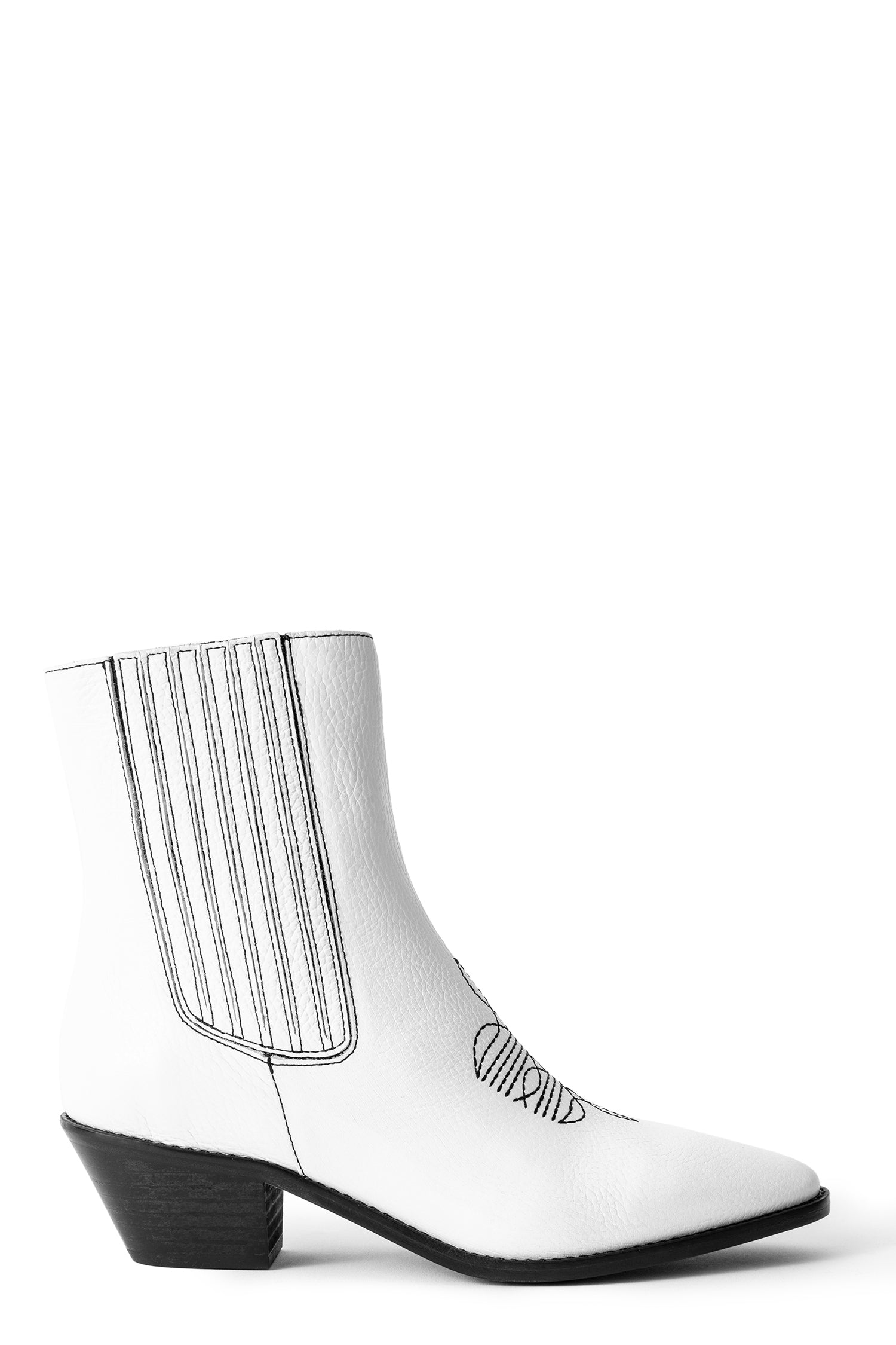 ZHORS LINE WHITE TYLER ELASTIC GRAINED LEATHER