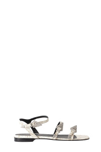 Sandales Paros Strass en cuir - Blanc