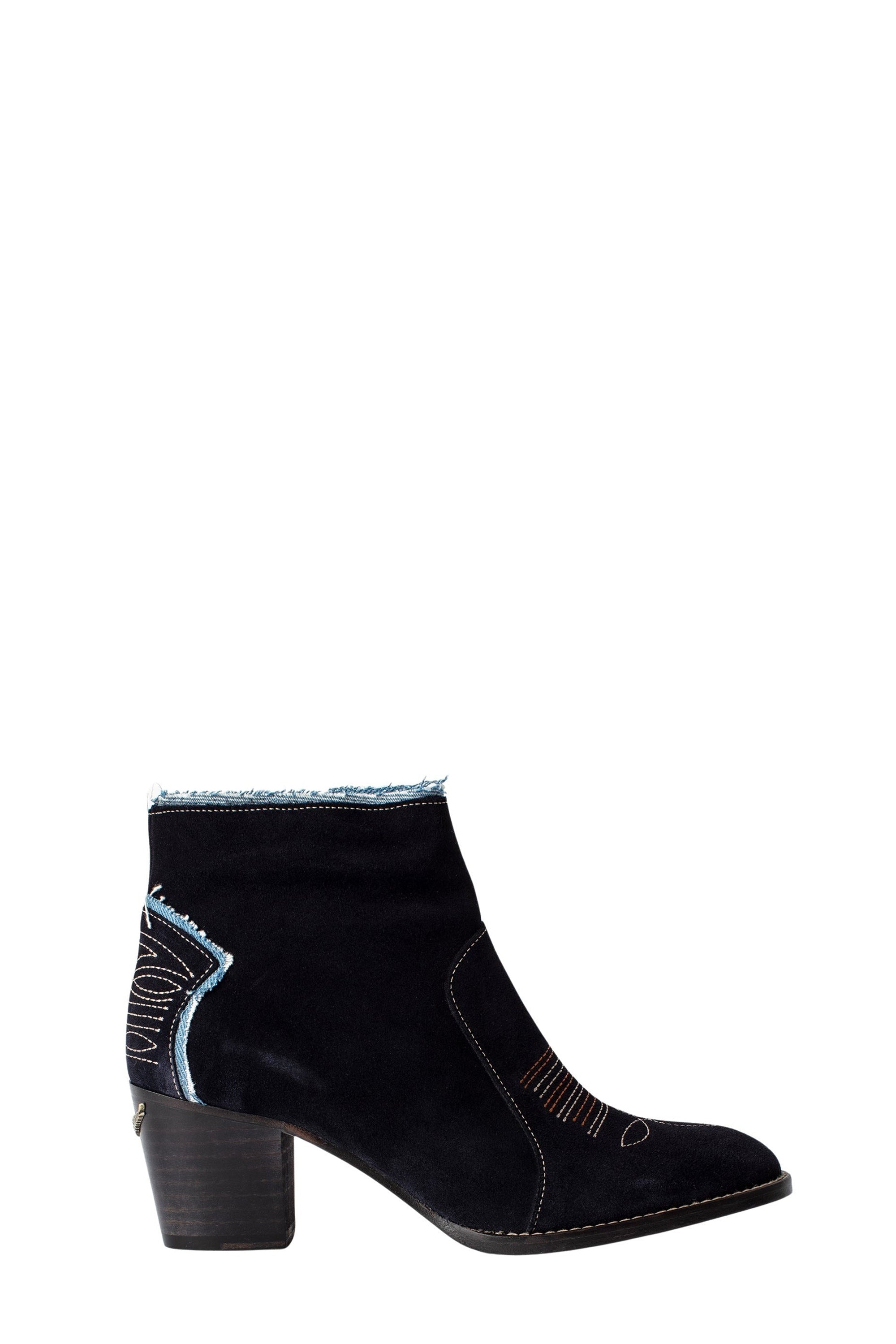 Molly Suede Jean leather ankle boots - Ink