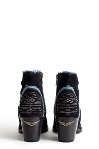 Molly Suede Jean leather ankle boots - Ink