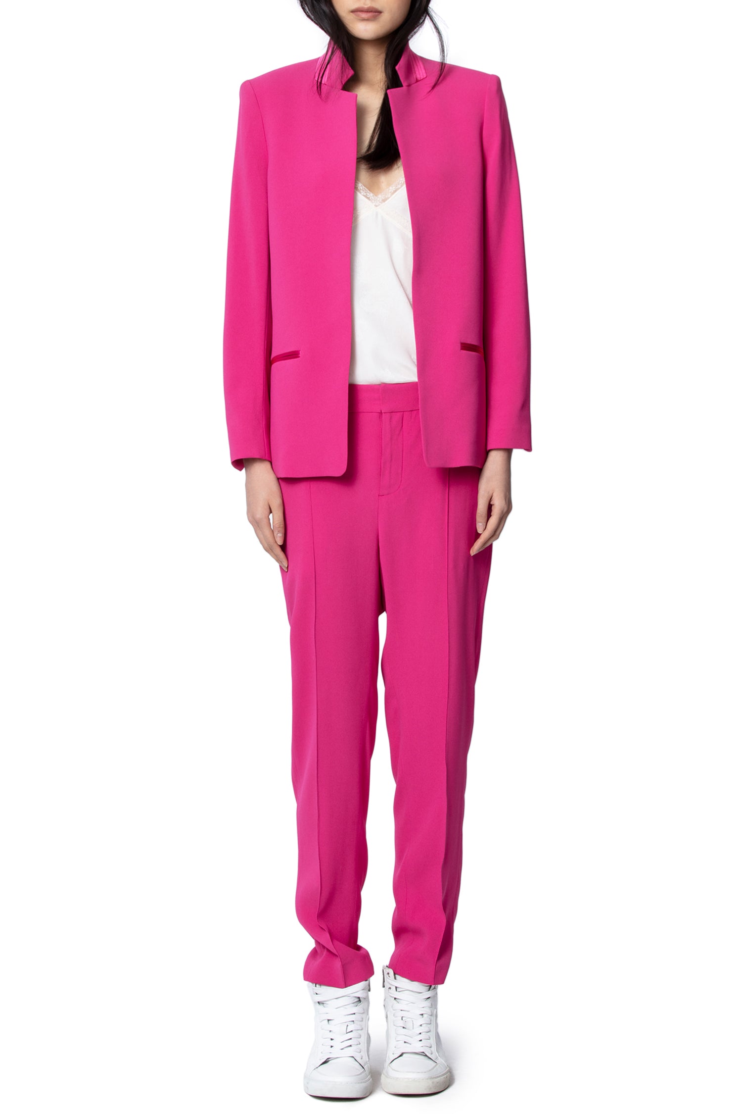 Veste Volly en satin - Framboise