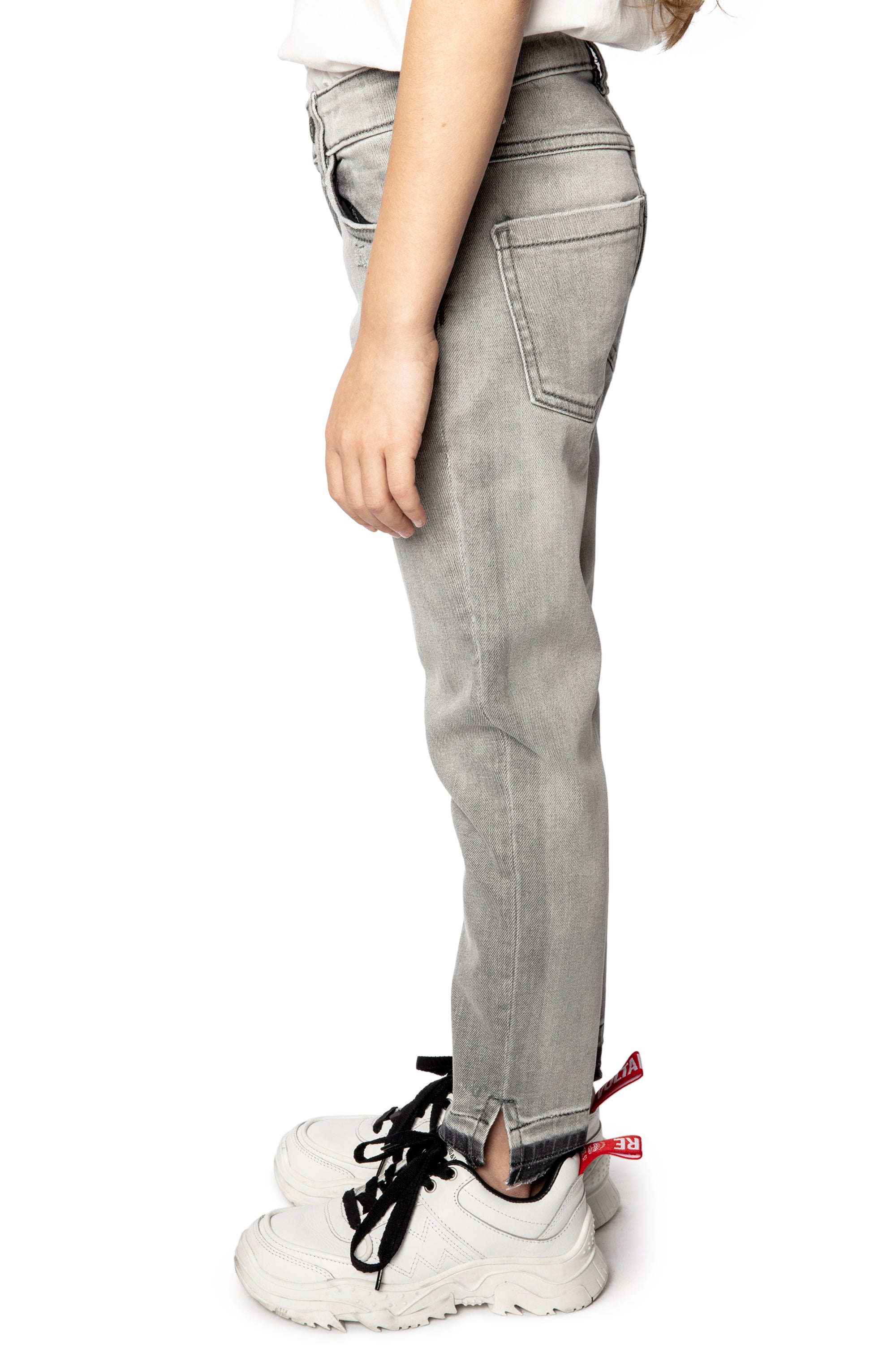 Pantalon Megan en cuir - Gris