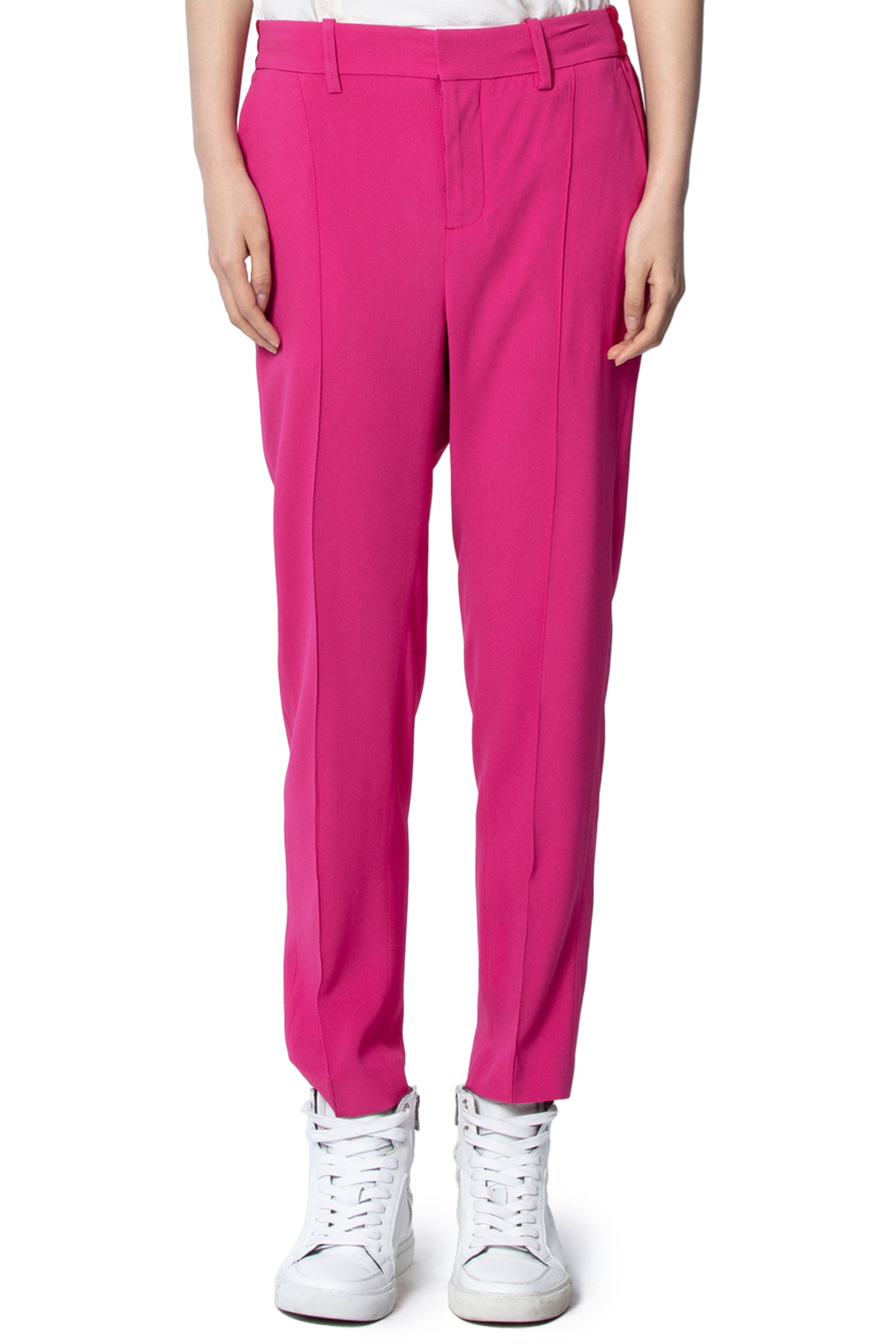 Panda satin trousers - Raspberry