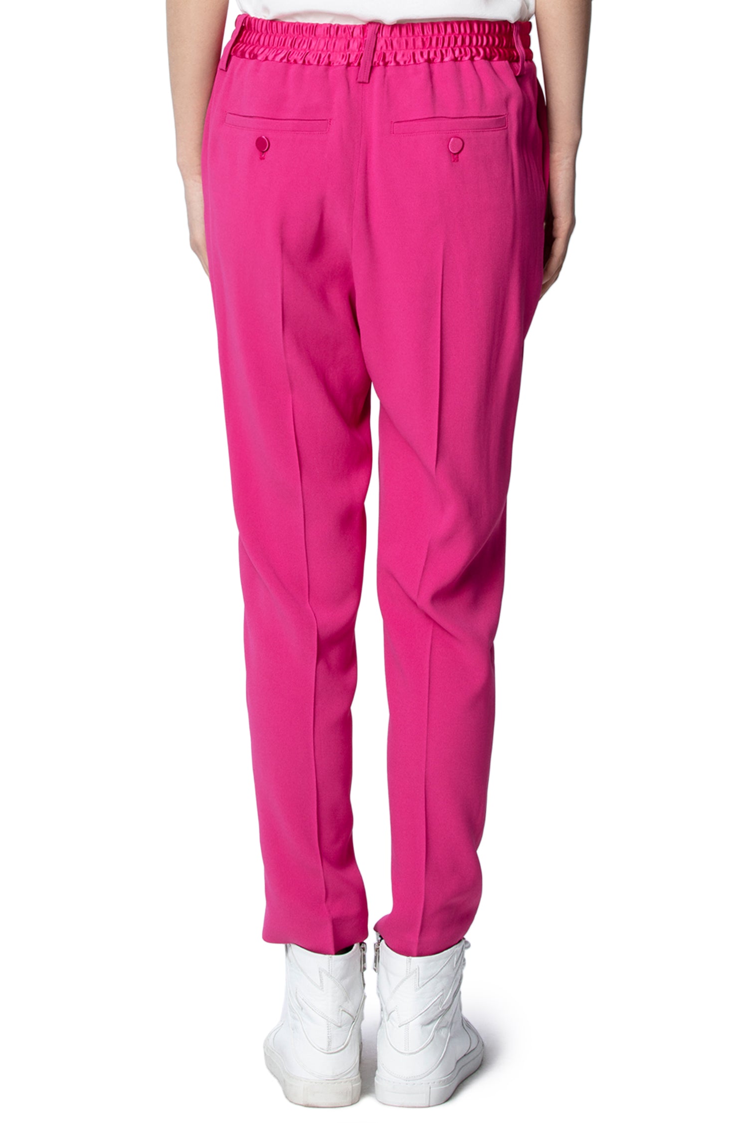 Panda satin trousers - Raspberry