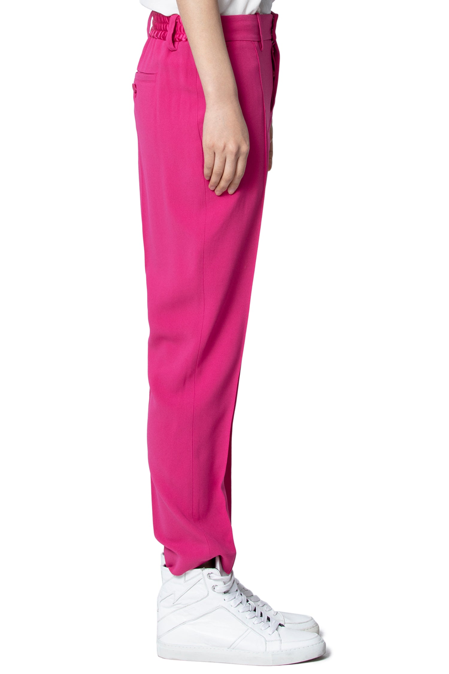 Panda satin trousers - Raspberry