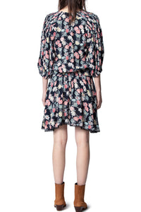 Robe Raspali Print Flowers - Myrtille