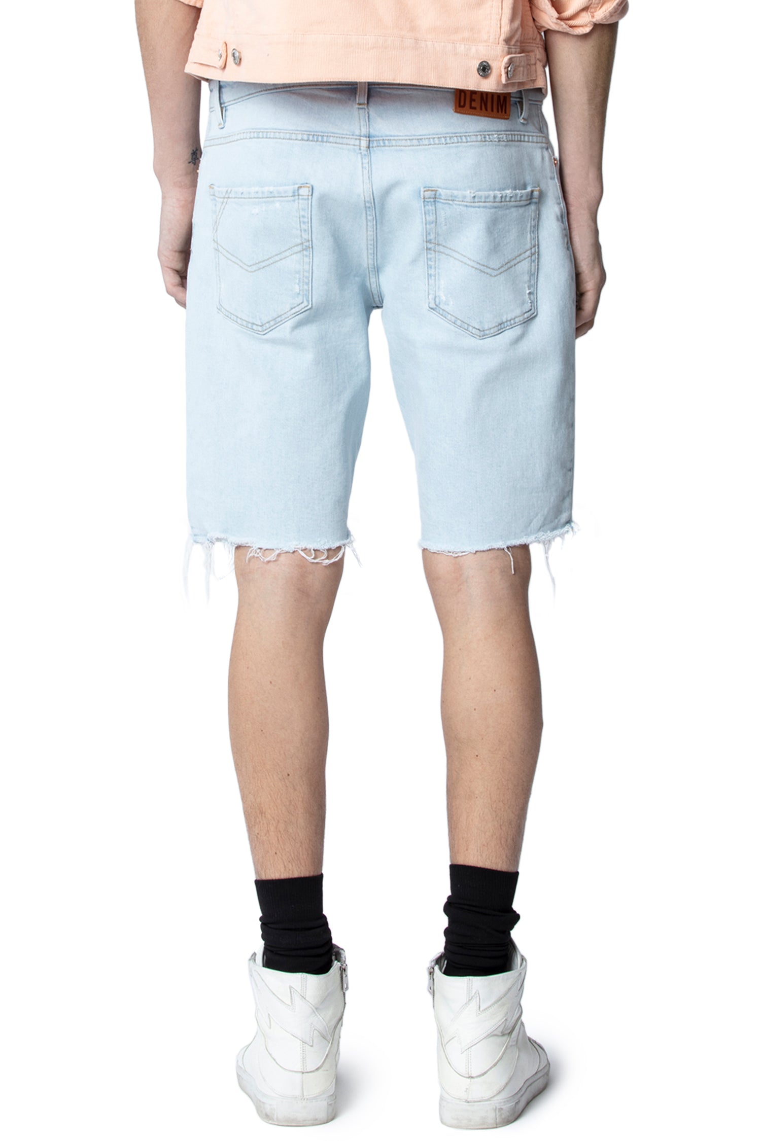 ZHORS LIGNE CIEL PEDRO LIGHT SHORT DENIM DELAVE