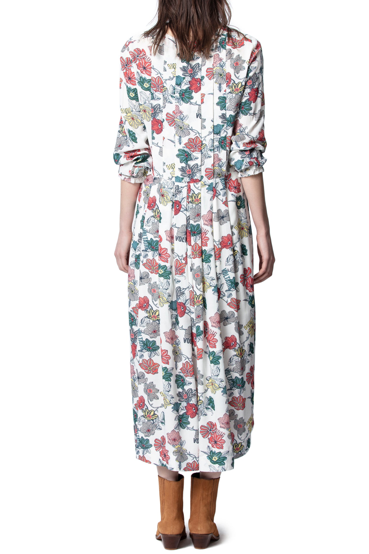 Roux Print Flower Dress - Ecru