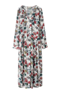 Roux Print Flower Dress - Ecru