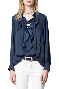 Tunique Turner en satin - Myrtille