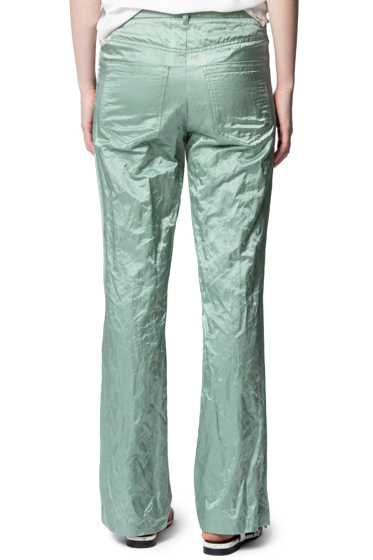 Pistol satin trousers - Almond