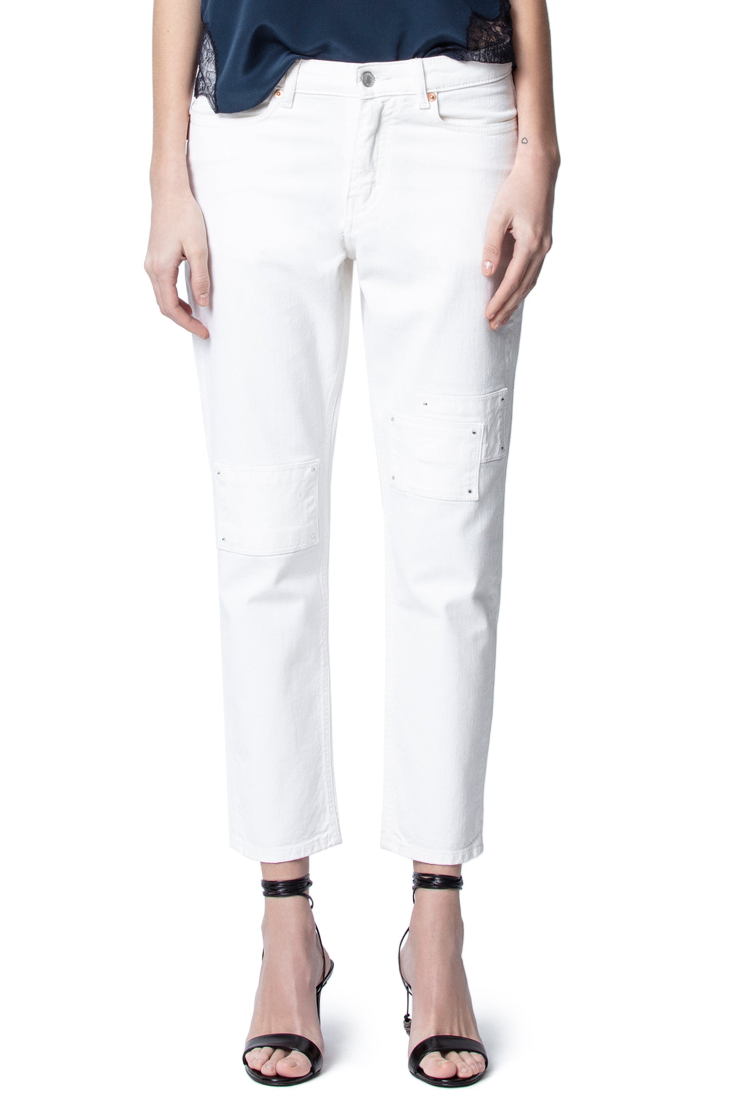 ZHORS LIGNE BLANC DEANA DENIM BLANC JEAN BOYFRIE