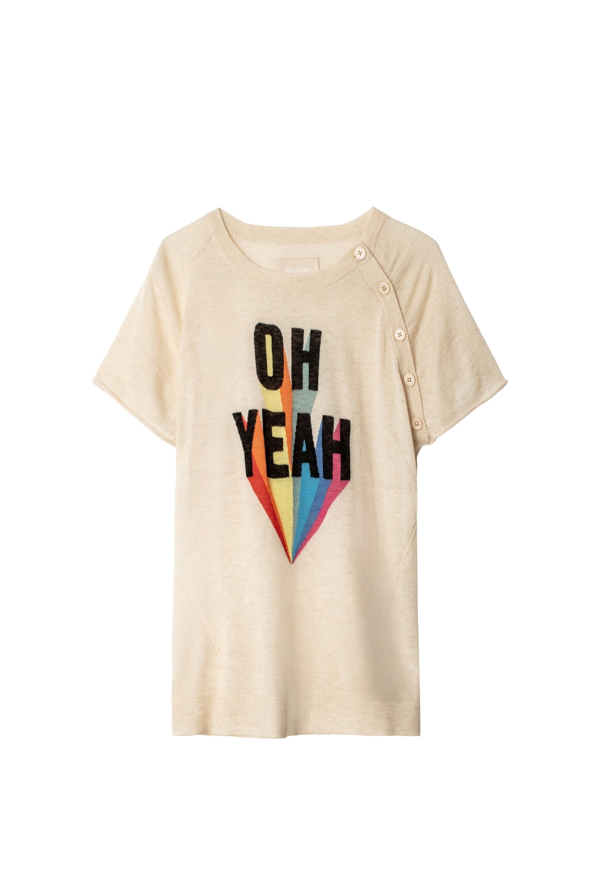 Hexago Oh Yeah cashmere jumper - Craie