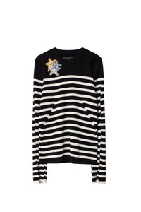 Delly Stripes Beads wool jumper - Black