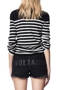 Delly Stripes Beads wool jumper - Black