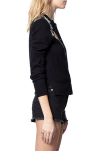 Cardigan Puky Cows Snake Beads - Noir