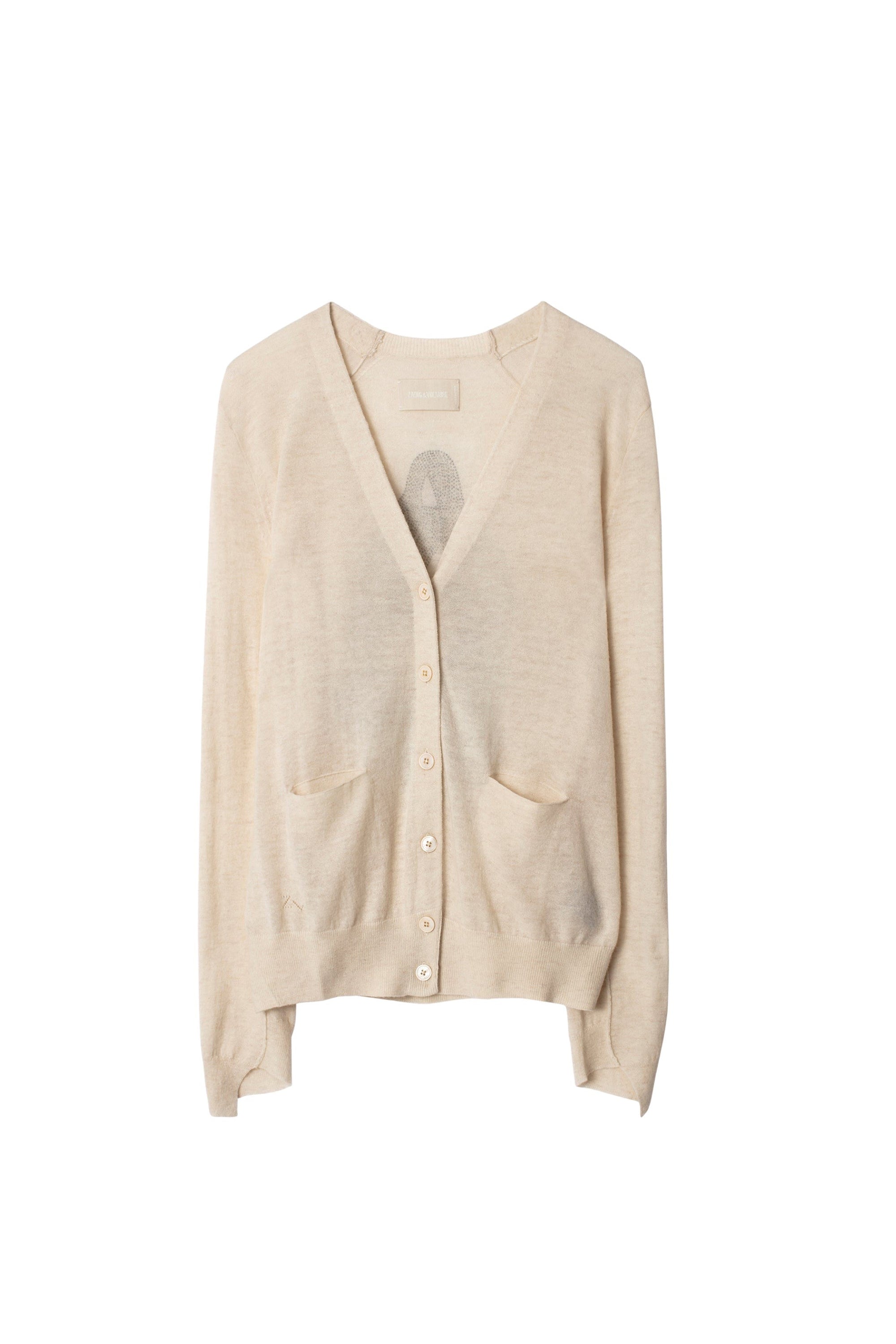 Kali Snake Strass cashmere cardigan - Craie