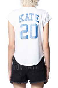 T-shirt à col tunisien Karta Kate - Blanc