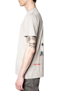 ZHORS LINE LIGHT GREY TED HC PEACE PHOTOPRINT T-SHIR