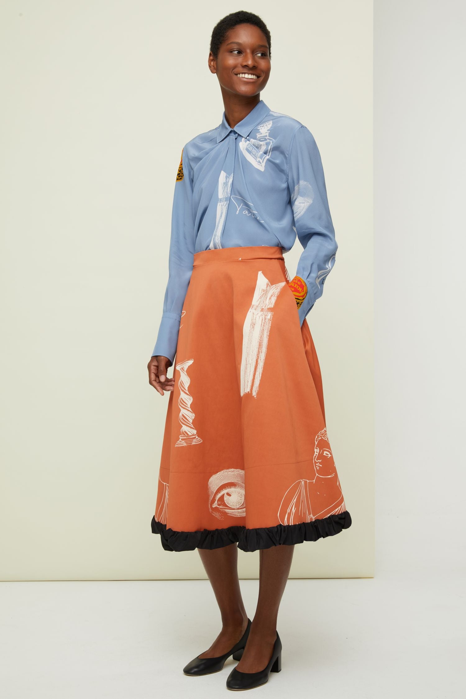 Printed midi skirt - Sienna