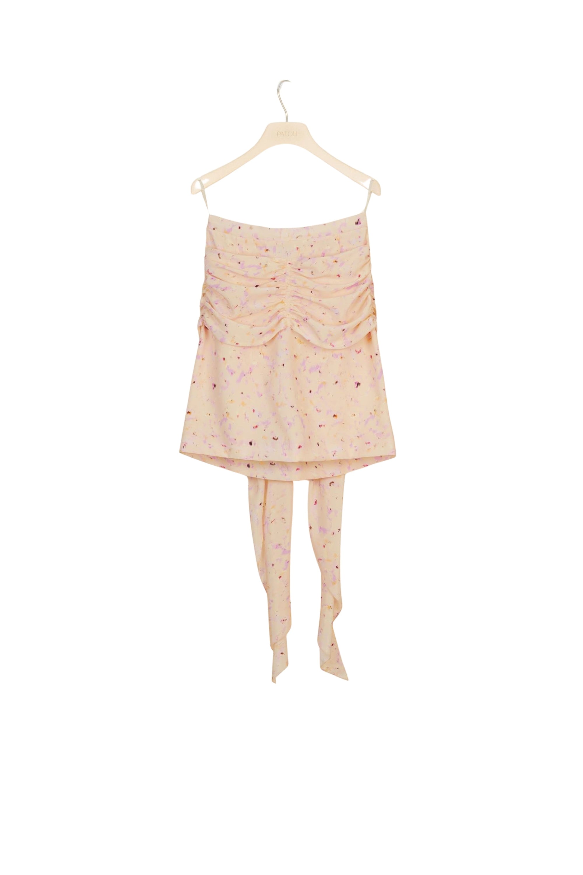 Printed silk skirt with draped panels - 11h au bois print