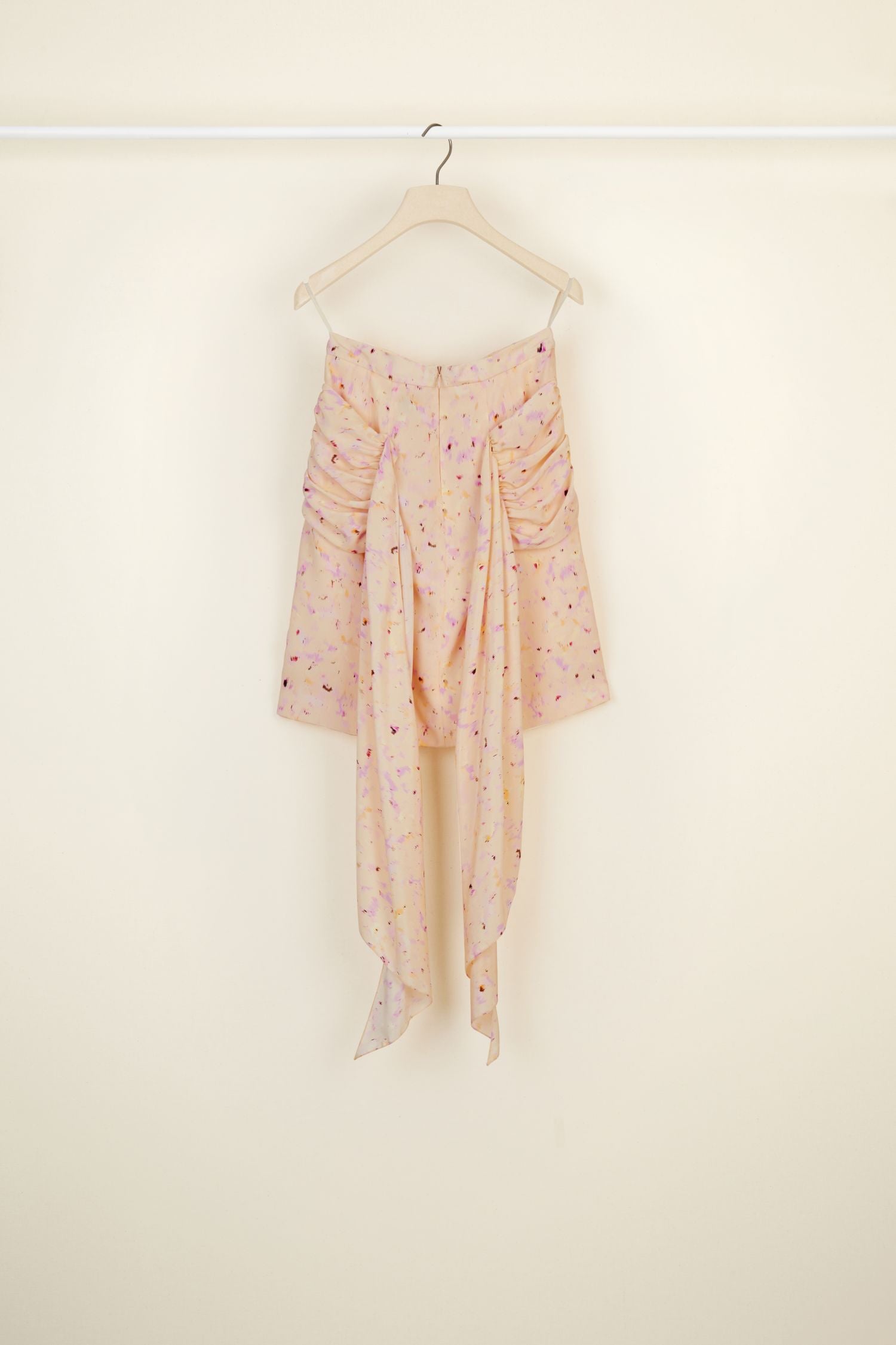 Printed silk skirt with draped panels - 11h au bois print
