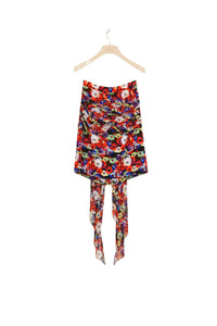 Silk draped floral skirt - A Thousand Flowers Bloom print