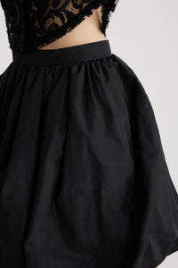 Black / Jupe boule en faille recyclée
