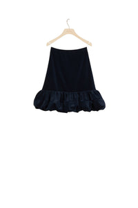 Velvet skirt with voluminous hem - Storm