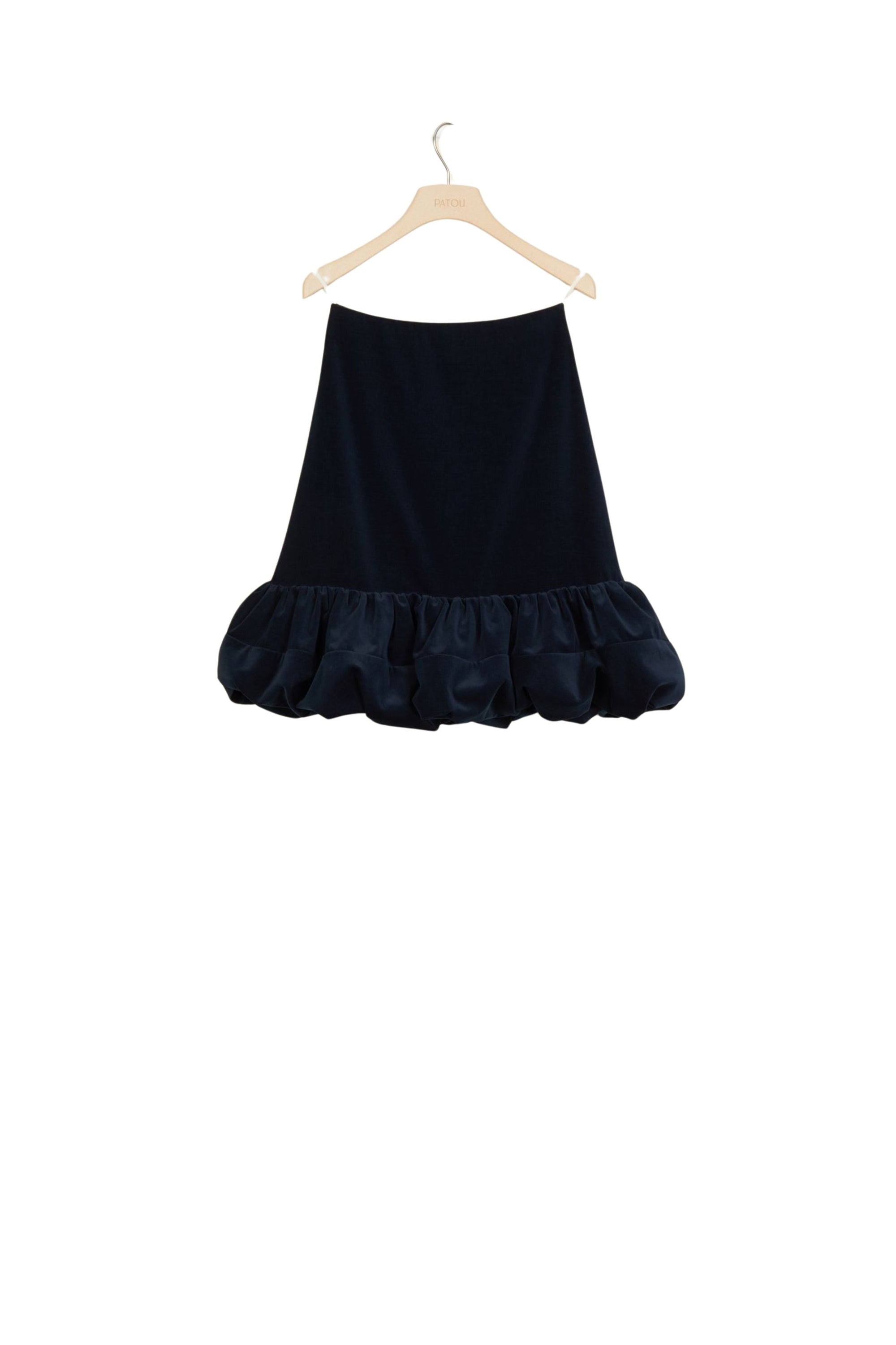 Velvet skirt with voluminous hem - Storm