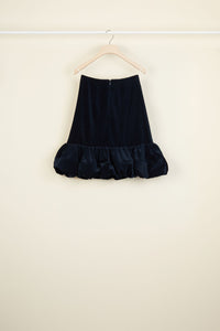 Velvet skirt with voluminous hem - Storm