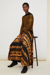 Printed pleated long skirt - Sport Education print