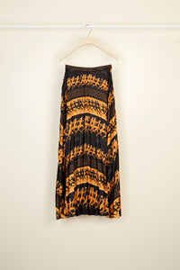 Printed pleated long skirt - Sport Education print