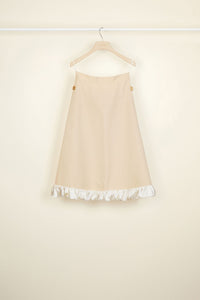 Jupe safari en coton - Vanille