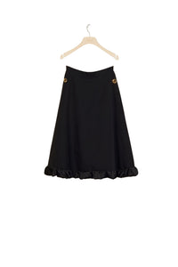 Safari cotton midi skirt - Black