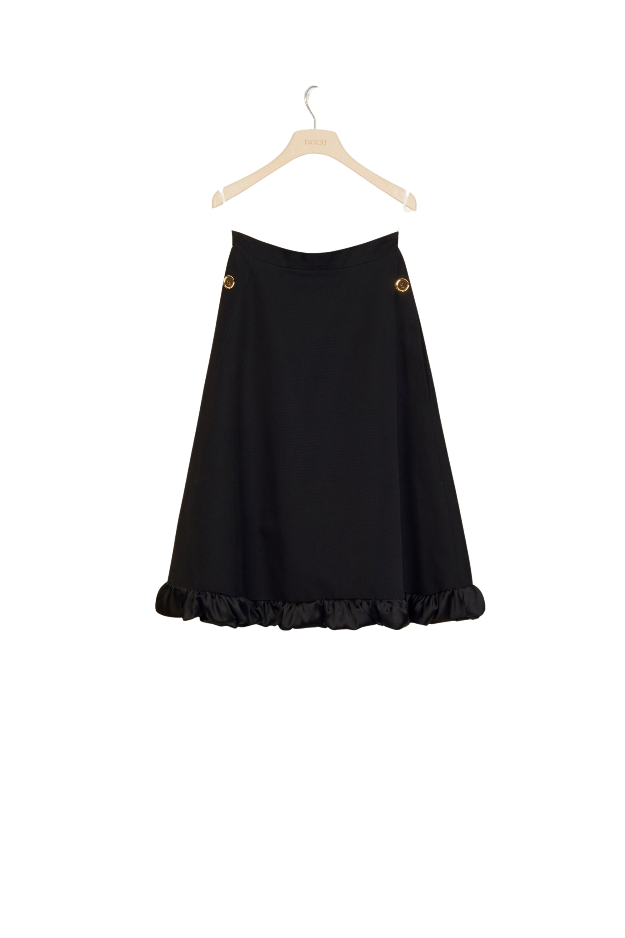Safari cotton midi skirt - Black