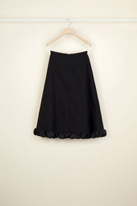 Safari cotton midi skirt - Black