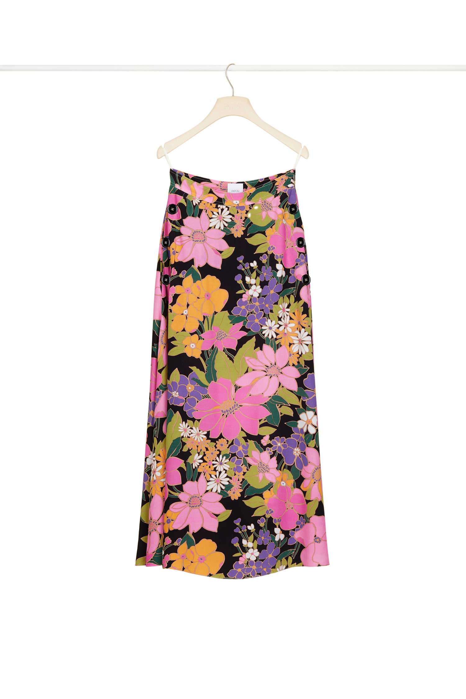 Jupe midi en crêpe imprimé - Imprimé Autumn Flowers