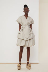 Jupe boule en coton - Gris cendre