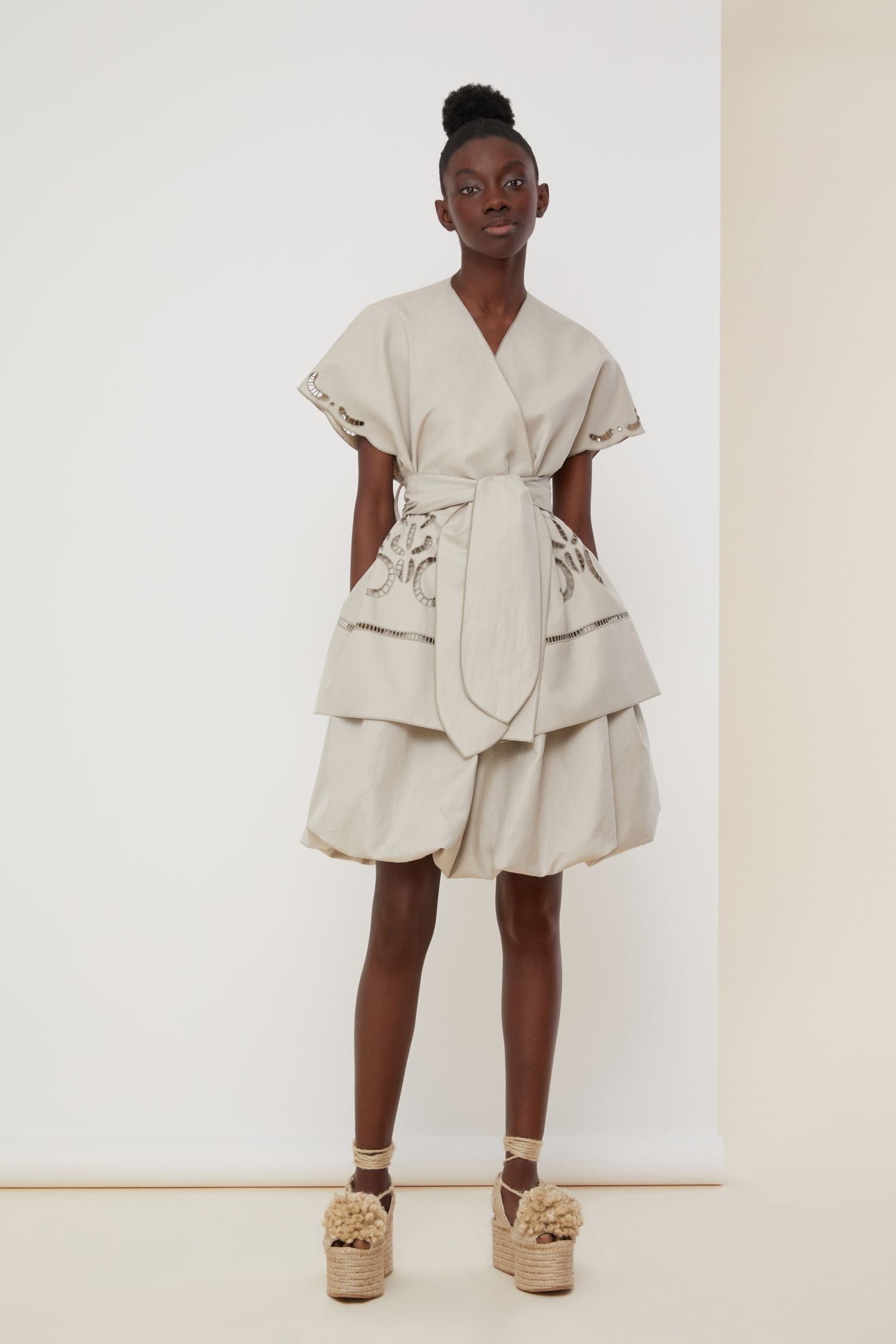 Cotton bubble skirt - Ash grey