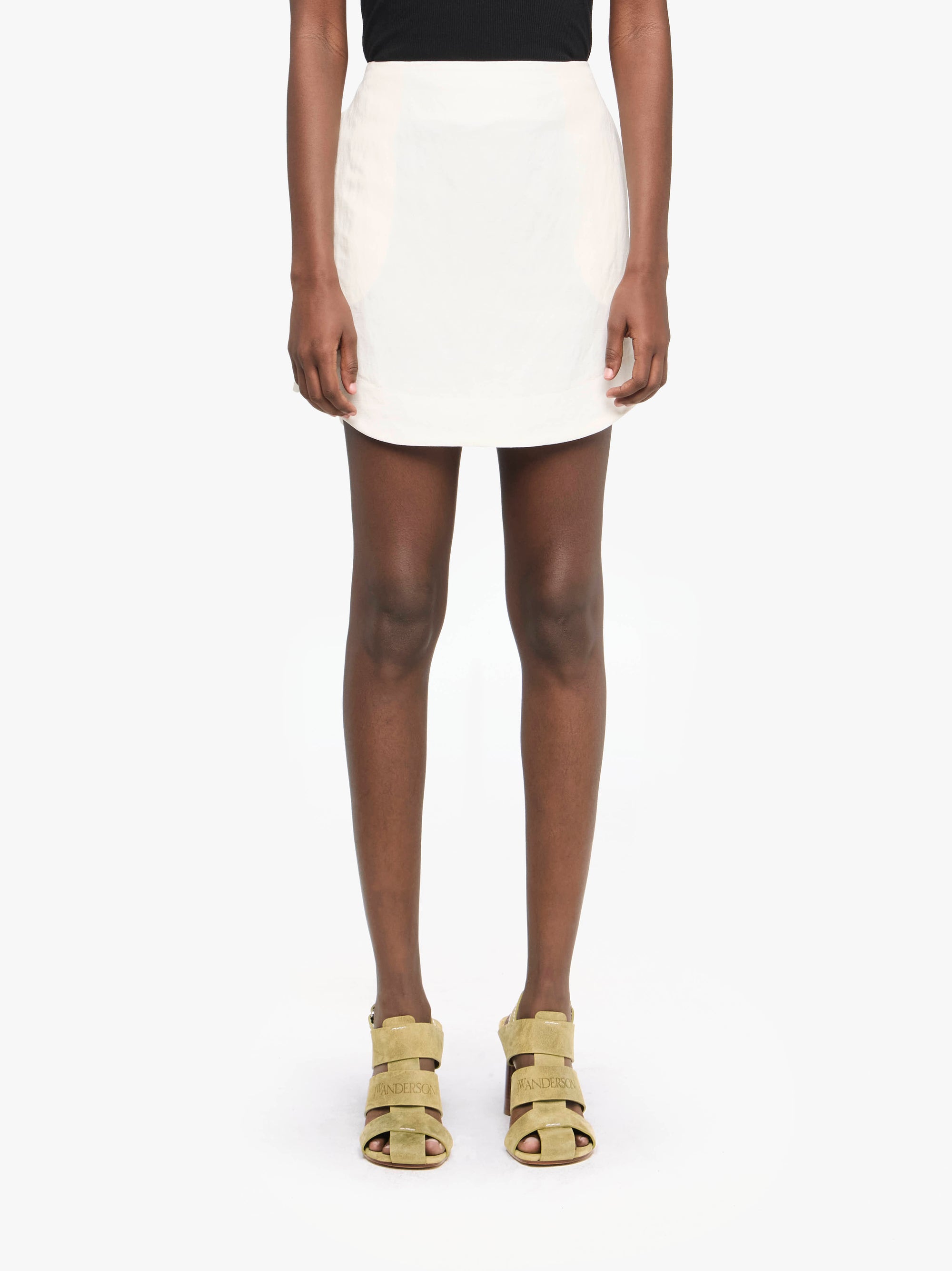 Mini-Jupe À Ourlets Arrondis - Off White