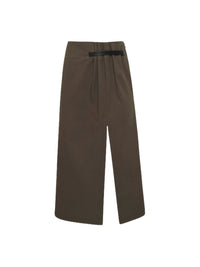 Jupe À Fente Et Détails De Bandes - Khaki