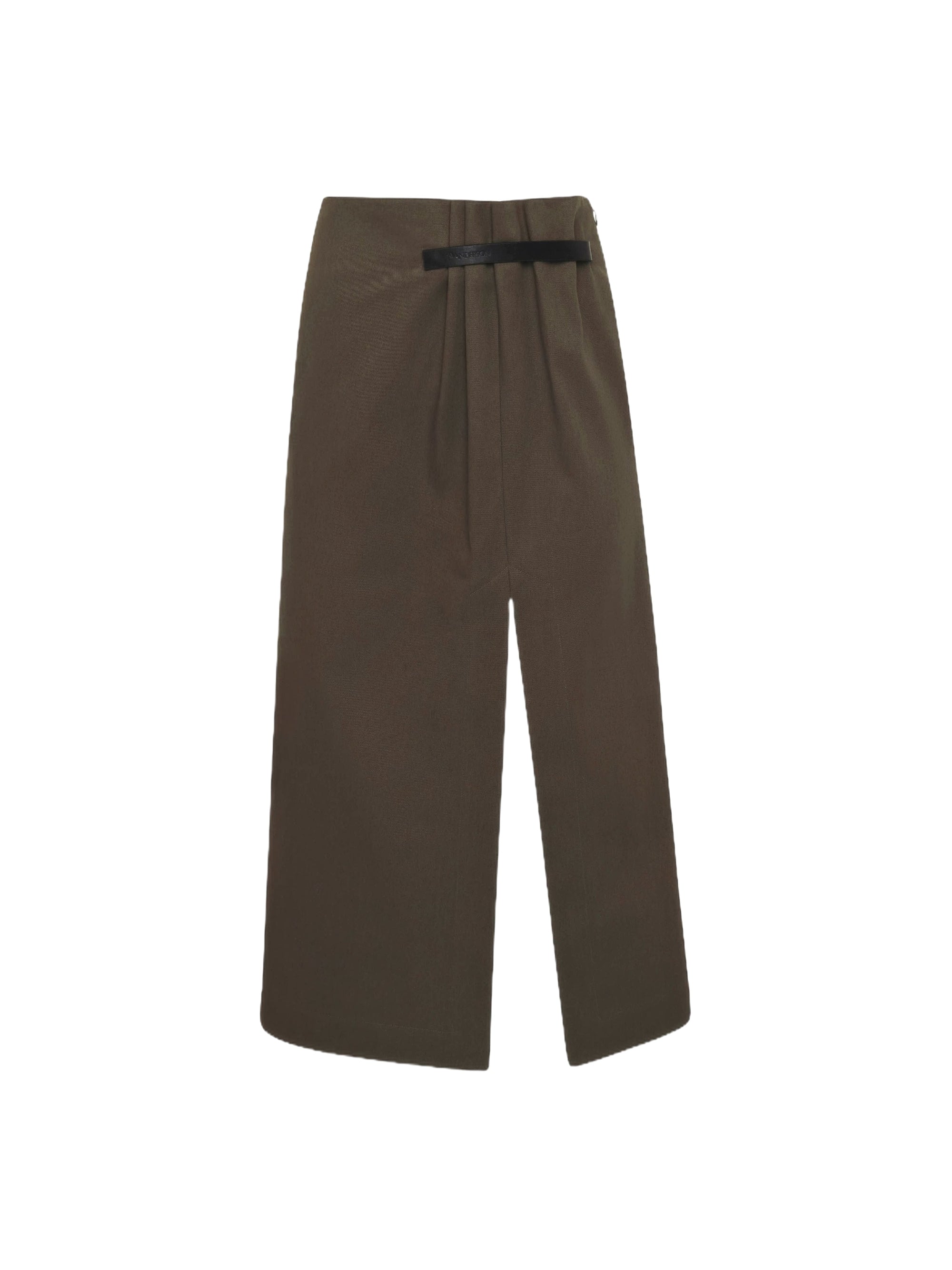 Jupe À Fente Et Détails De Bandes - Khaki