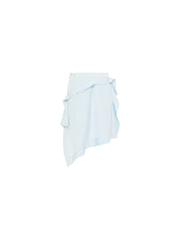 Jupe Asymétrique À Plis Carrés - Pale Blue